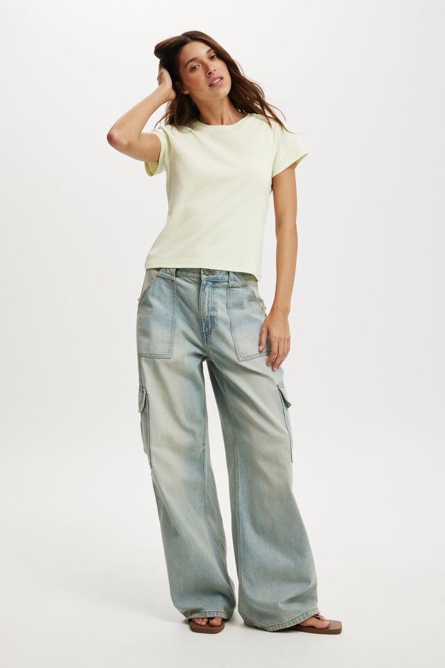 Cotton On 90S Baby Tee Honey Dew Haze