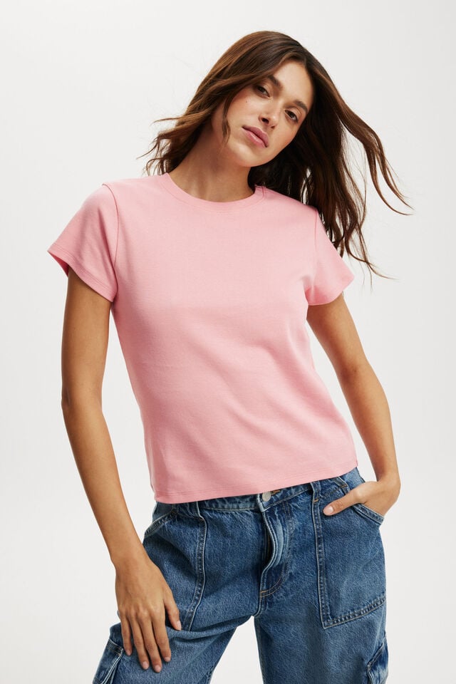 cotton on 90S Baby Tee hot hibiscus