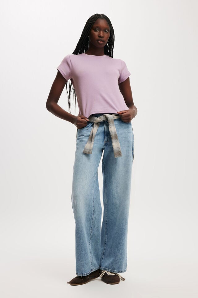 Cotton On 90S Baby Tee Lush Lavendar
