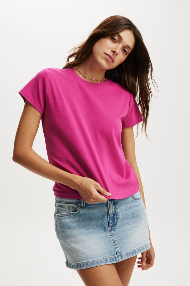 cotton on 90S Baby Tee raspberry royale