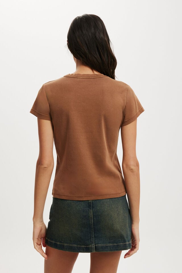 Cotton On 90S Baby Tee Washed Walnut
