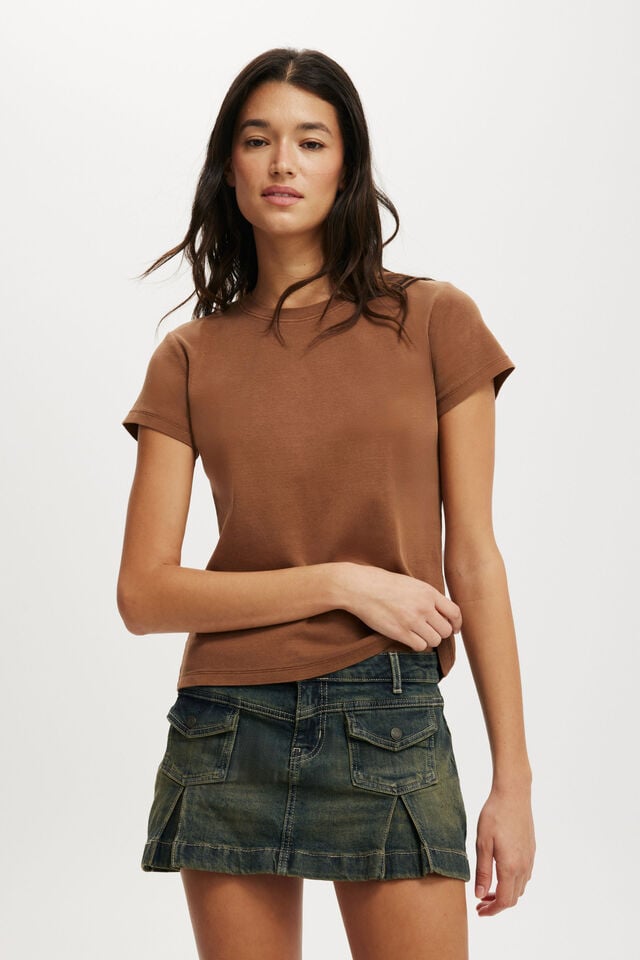 cotton on 90S Baby Tee washed walnut