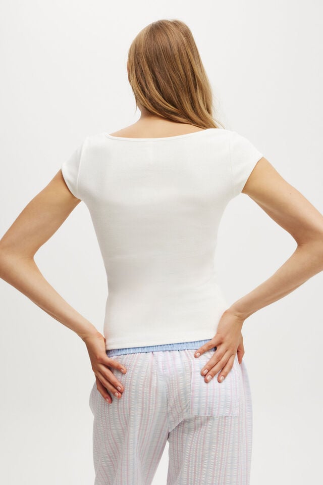 Cotton On 90S Scoop Neck Tee Coconut Milk