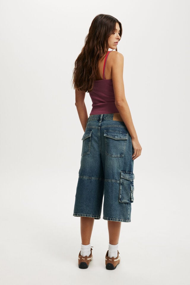 Cotton On 91 Baggy Denim Jort Blue Dusk/cargo