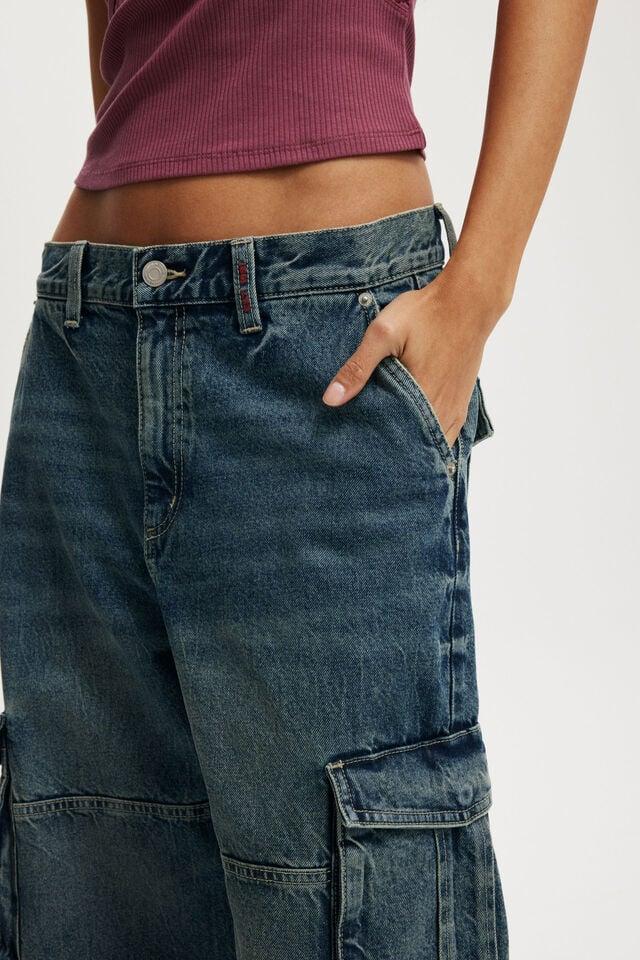 Cotton On 91 Baggy Denim Jort Blue Dusk/cargo