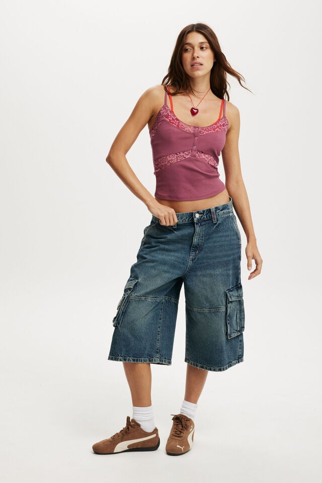 cotton on 91 Baggy Denim Jort blue dusk/cargo