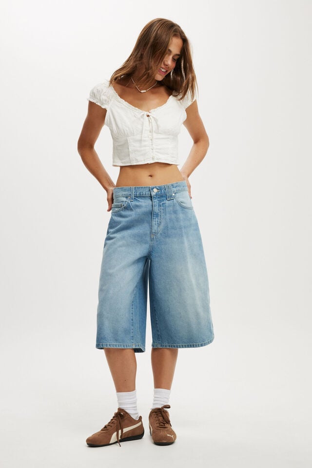 cotton on 91 Baggy Denim Jort blue haze