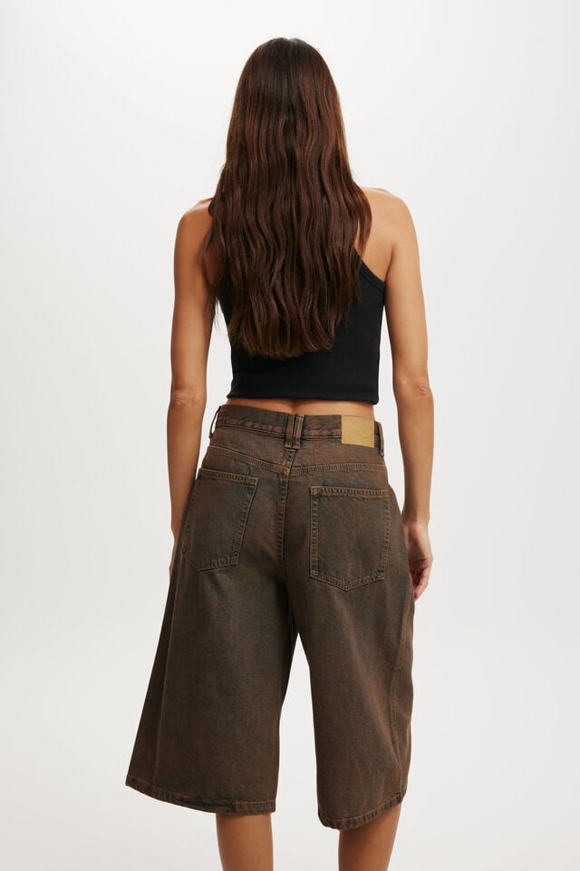 Cotton On 91 Baggy Denim Jort Shadow Brown