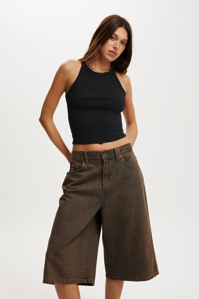 cotton on 91 Baggy Denim Jort shadow brown