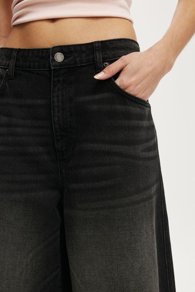 Cotton On 91 Baggy Denim Jort Y2k Washed Black