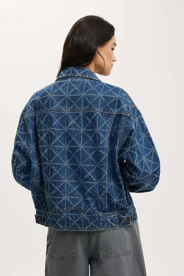 Cotton On 91 Denim Jacket Nordic Blue Monogram