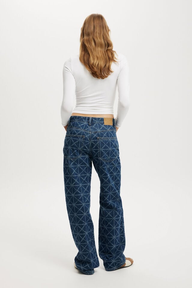 Cotton On 91 Straight Jean Nordic Blue Monogram