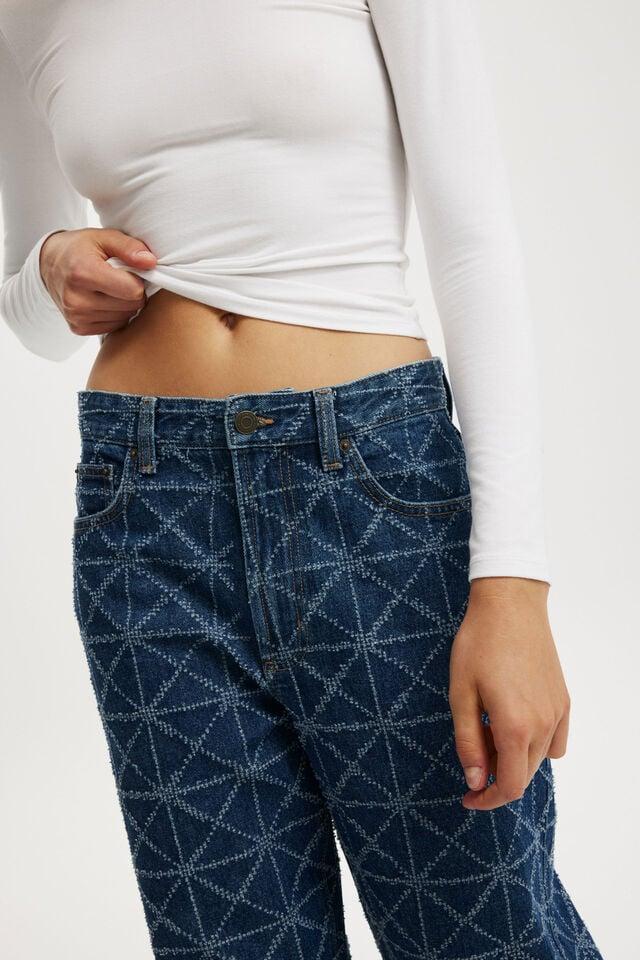 Cotton On 91 Straight Jean Nordic Blue Monogram