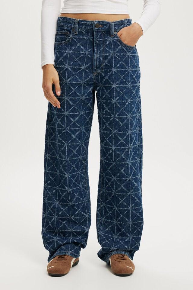 Cotton On 91 Straight Jean Nordic Blue Monogram