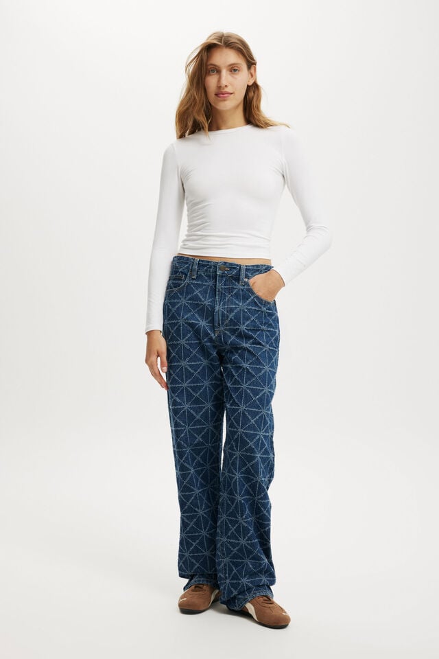 cotton on 91 Straight Jean nordic blue monogram