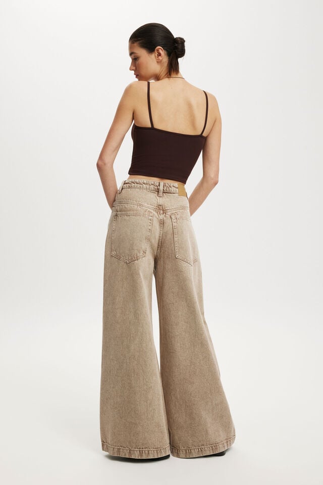 Cotton On 91 Wide Jean Brown Stonewash