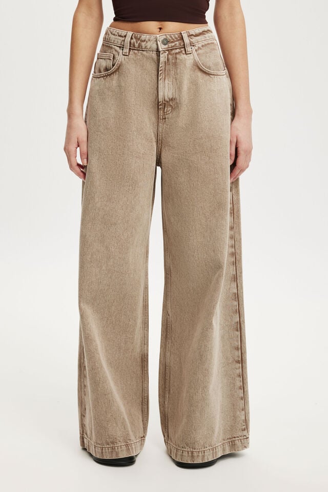 Cotton On 91 Wide Jean Brown Stonewash