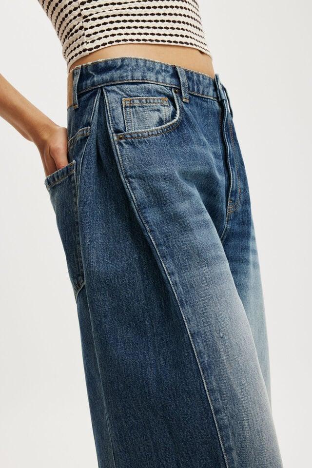 Cotton On 91 Wide Jean Pleat Florence Blue