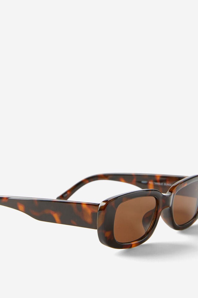 Cotton On Abby Rectangle Sunglasses Deep Tort