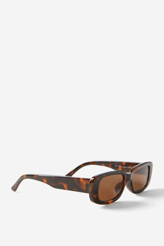 Cotton On Abby Rectangle Sunglasses Deep Tort