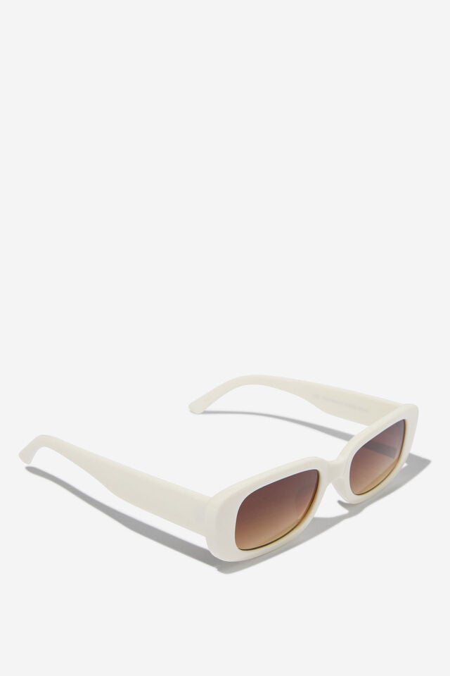Cotton On Abby Rectangle Sunglasses Ivory