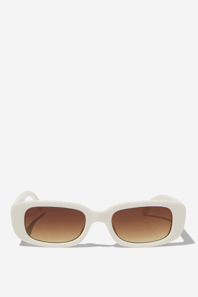 Cotton On Abby Rectangle Sunglasses Ivory