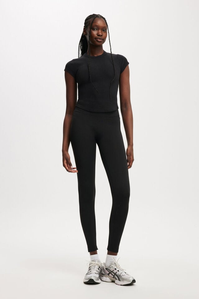 Cotton On Active Curved Hem Baby Tee Black