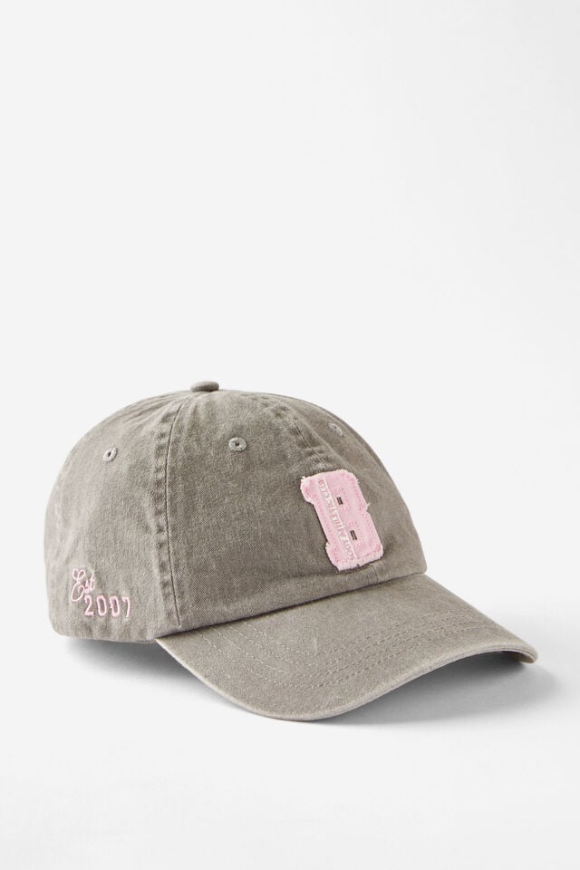 Cotton On Active Graphic Cap Washed Grey Bac