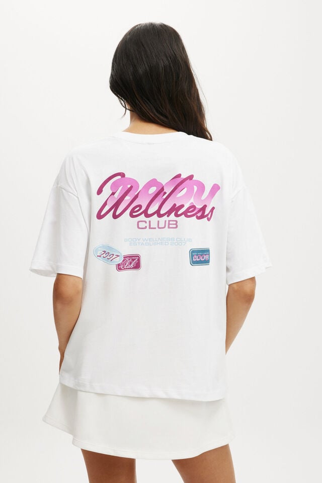 Cotton On Active Graphic Tee White/bwc Interlaced