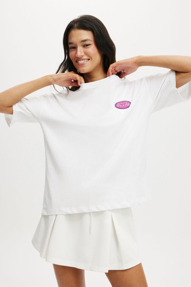 cotton on Active Graphic Tee white/bwc interlaced