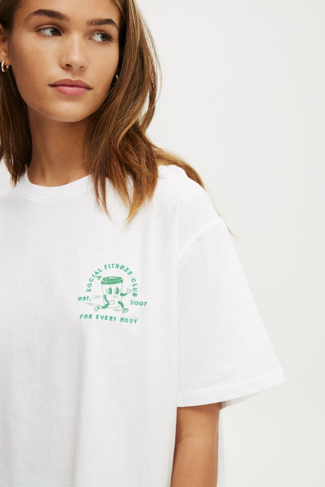 Cotton On Active Graphic Tshirt White/social Club