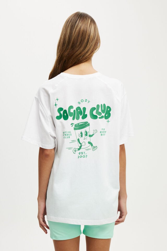 Cotton On Active Graphic Tshirt White/social Club