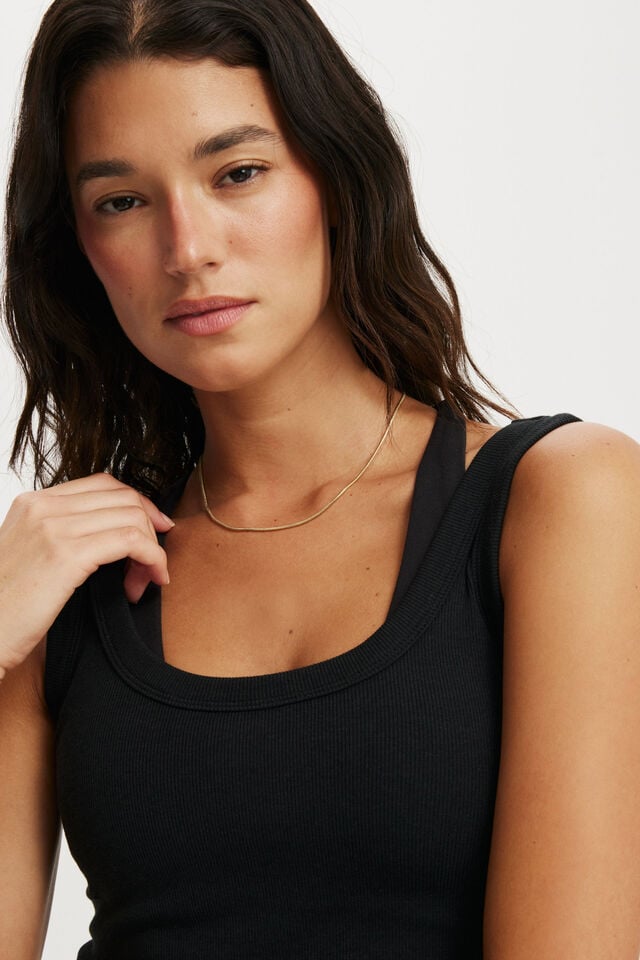 Cotton On Active Rib Tank Black
