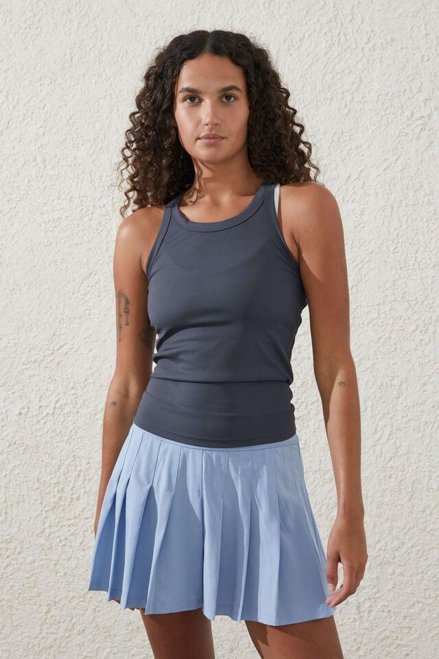 Cotton On Active Rib Thin Racer Tank Element Blue