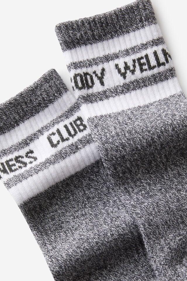 Cotton On Active Tube Sock Charcoal Marle Bwc