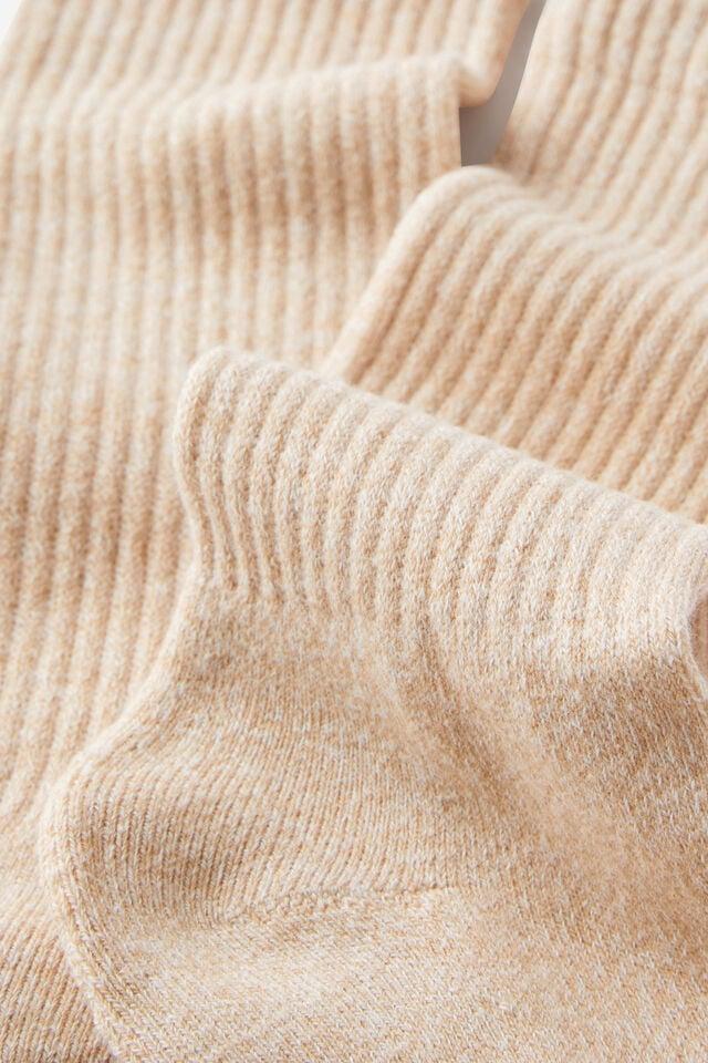 Cotton On Active Tube Sock Ecru Marle Pip