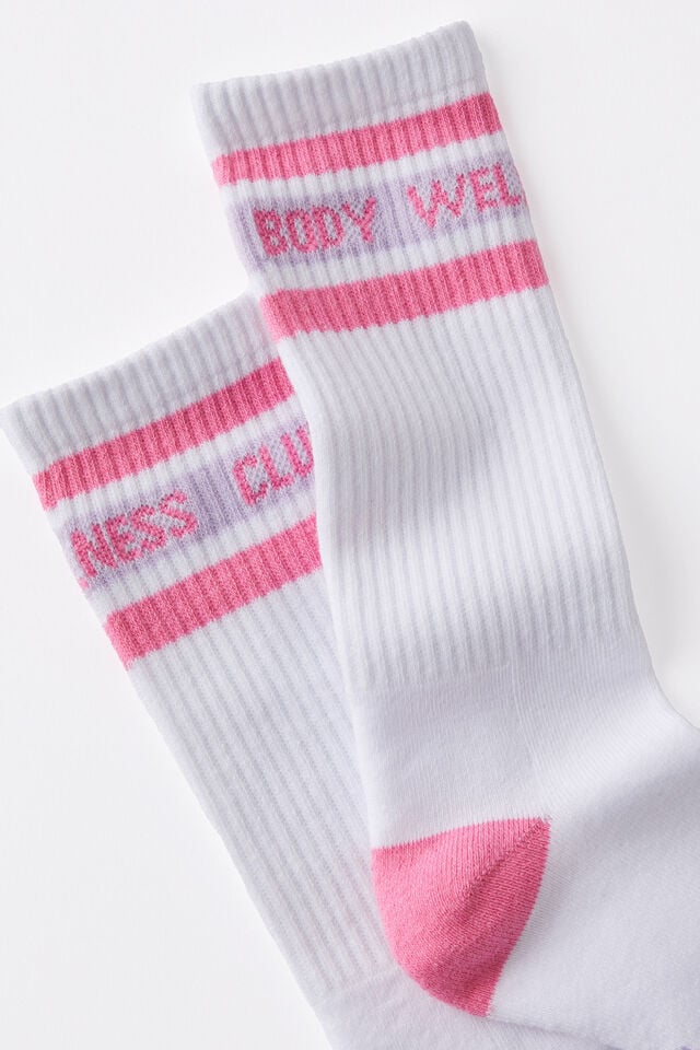 Cotton On Active Tube Sock Sachet Pink/ Lilac Bwc