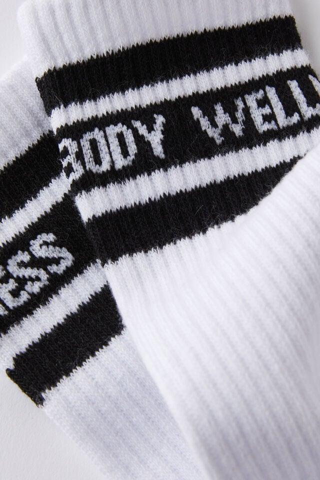 Cotton On Active Tube Sock White/black Bwc