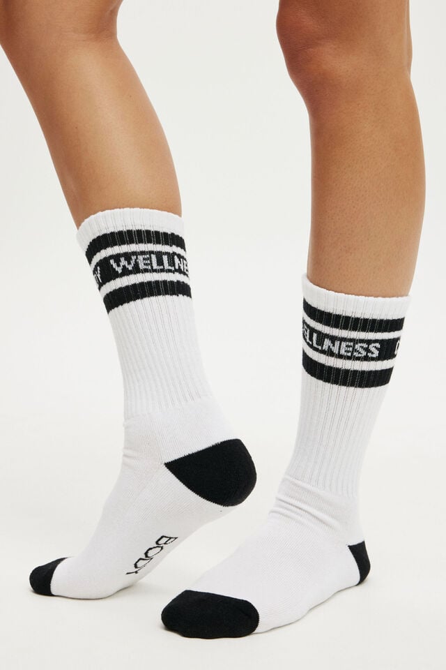 cotton on Active Tube Sock white/black bwc