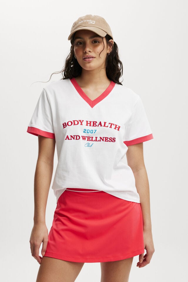 cotton on Active V Neck Tshirt white/bhwc