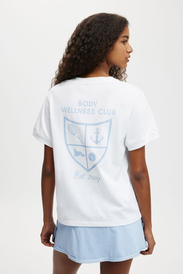 Cotton On Active V Neck Tshirt White/heritage Club