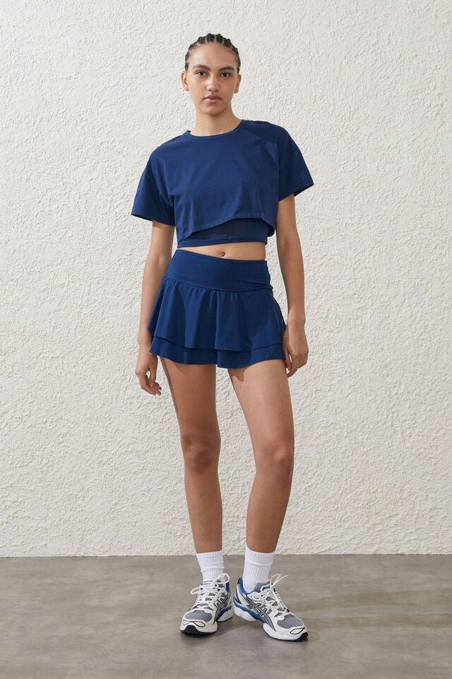 cotton on Active Woven Ruffle Hem Skirt navy peony