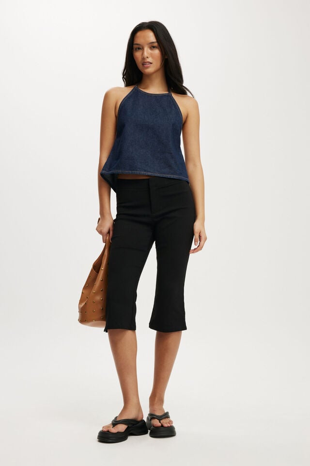 Cotton On Ali Denim Halter Top Shutter Blue