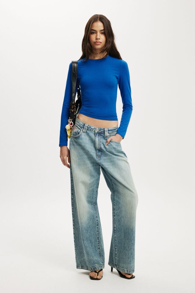 Cotton On All Day Crew Long Sleeve Berkshire Blue