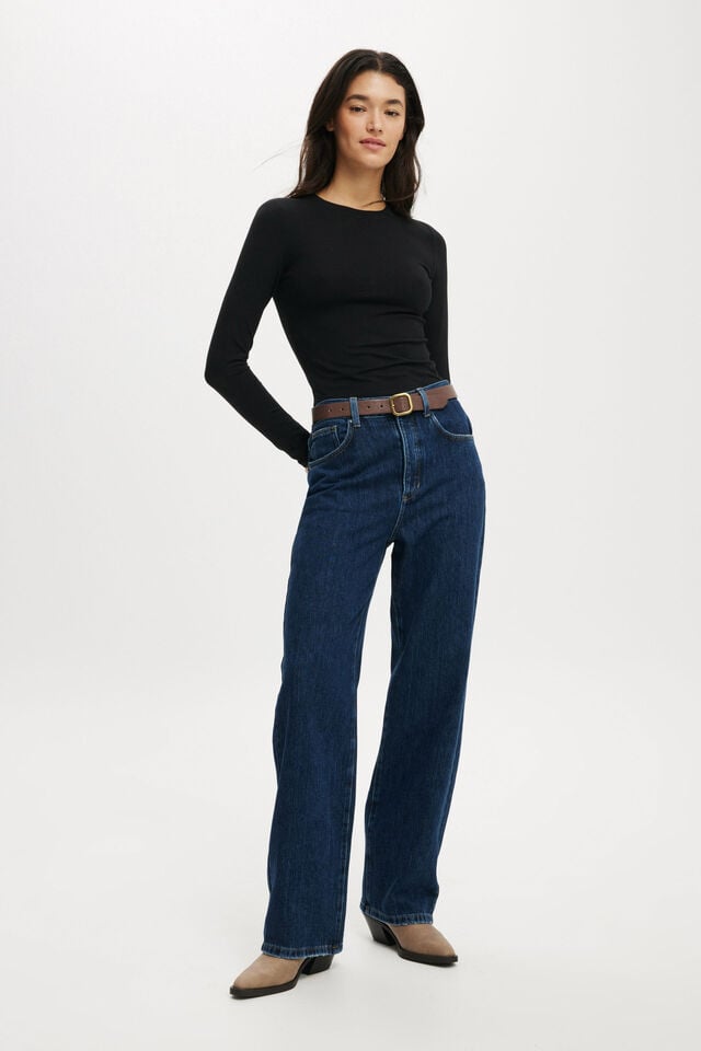 Cotton On All Day Crew Long Sleeve Black