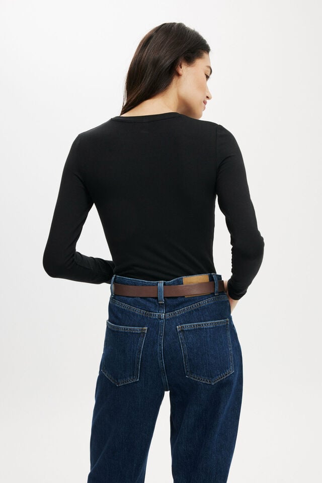 Cotton On All Day Crew Long Sleeve Black