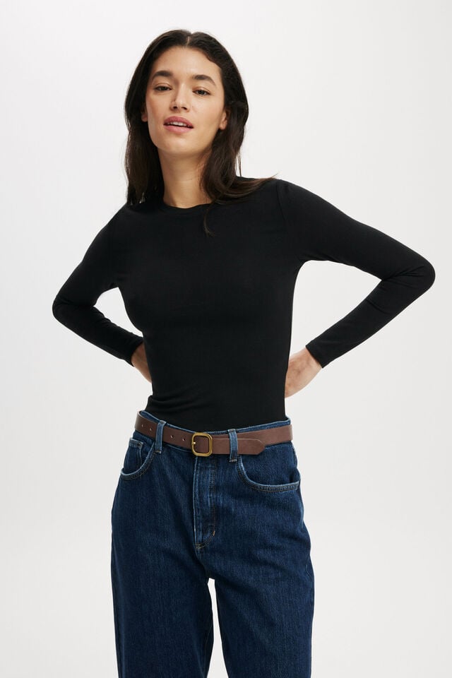 cotton on All Day Crew Long Sleeve black