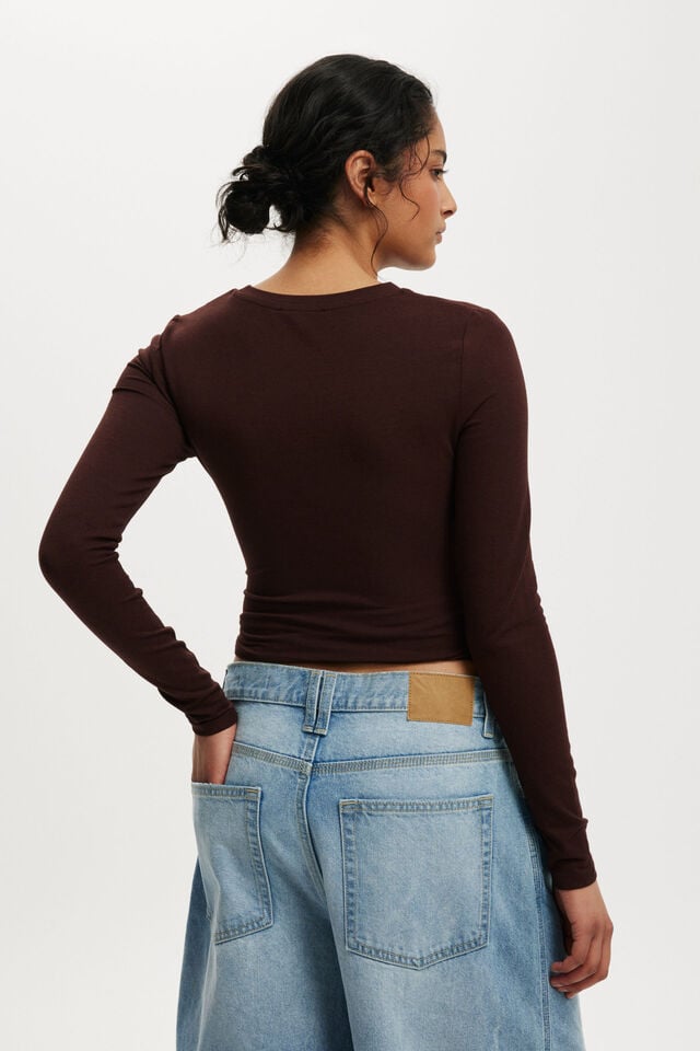 Cotton On All Day Crew Long Sleeve Dark Oak