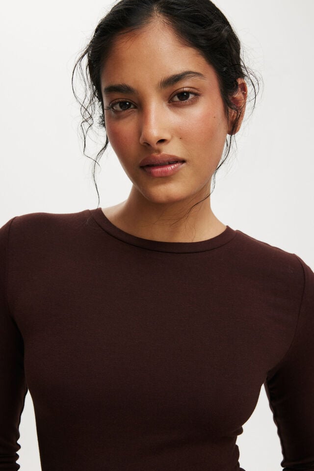 Cotton On All Day Crew Long Sleeve Dark Oak