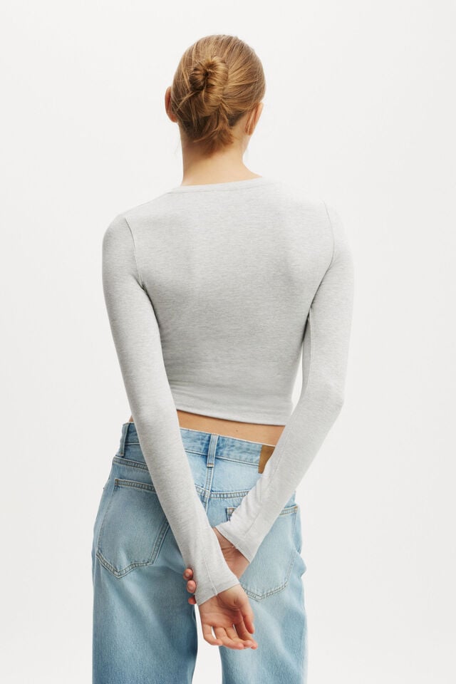Cotton On All Day Crew Long Sleeve Grey Marle